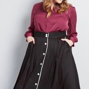 ModCloth 3X Plus Size Midi Skirt